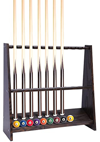 JUUTALK Support mural pour 10 queues de billard, marron, 57 x 20 x 60 cm
