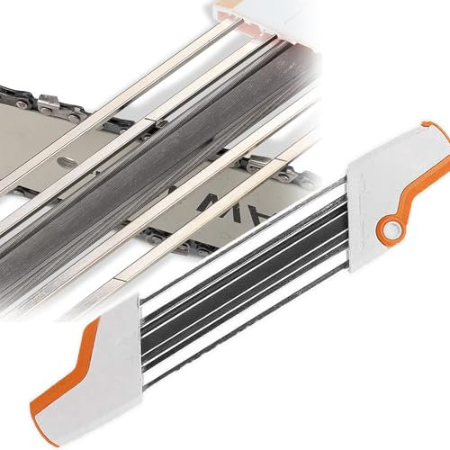 QIeAny Affilatrice per Motosega da 4,8 Mm, Kit per Affilatura Motosega, 350 G, 14,96 × 2,36 Pollici, Plastica + Lega/antiruggine/durezza Elevata, Design Impugnatura/Protezione Mano,4.8mm