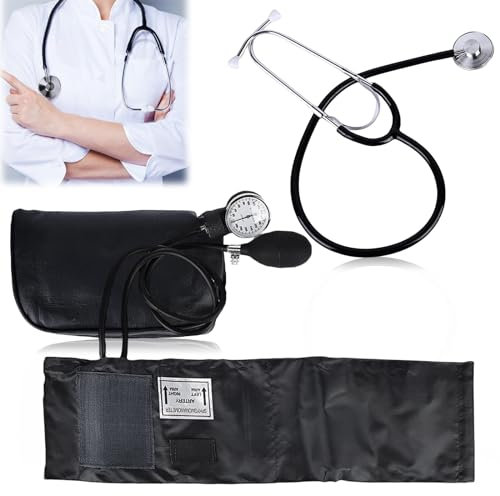 Tensiomètre manuel : tensiomètre manuel brassard de pression artérielle maison kit brassard de pression sanguine brassard de pression artérielle avec stéthoscope avec étui à fermeture éclair