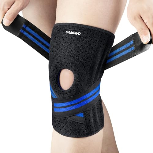 CAMBIVO Kniebandage für Männer und Damen, Verstellbare Bandage Knie mit Patella Gel Pads & Seitenstabilisatoren, Orthopädische Kniestütze Knee Support für Meniskusriss, Knieschmerzen, ACL, Sport