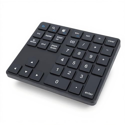 Tastierino Numerico Bluetooth 5.0, Wireless Portatile Ultra Sottile 6mm, 35 Tasti USB/2.4G per Laptop, Desktop, Smartphone, PC
