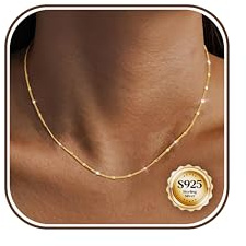CASSIECA Kette Silber 925 Damen Silberkette Damen 925 Ohne Anhänger 51CM