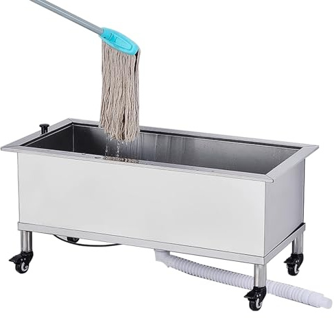 Lavandino For Mocio Commerciale E Industriale, Lavabo For Mocio For Interni/esterni, Lavello Indipendente For Lavanderia, Lavello Di Servizio Con Ruote(45x128cm/17.7x50.4in)