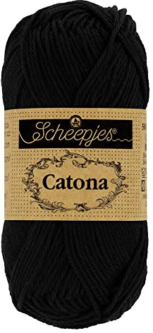 Scheepjes Catona 100g - Jet Black Cotton Yarn