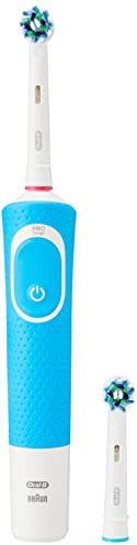 Oral-B Vitality Plus Cross Action Electric Toothbrush Rechargeable Powered By Braun, 1 x Toothbrush Handle, 2 Toothbrush Heads and UK 2-pin plug