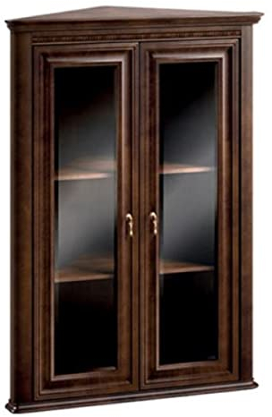 Casa Padrino Luxury Art Nouveau Corner Hanging Cabinet with 2 Glass Doors Dark brown 82 x 52.1 x H. 111.6 cm - Living Room Furniture