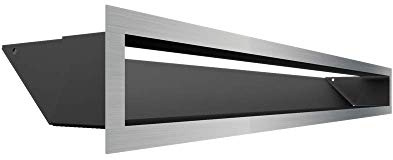 Rejilla de ventilación KRATKI Air | Rejilla de Aire Caliente 9 x 80 cm | Tierra | Rejilla de Escape para ventilación de chimeneas | Entrada de Aire en un ángulo de 45 Grados