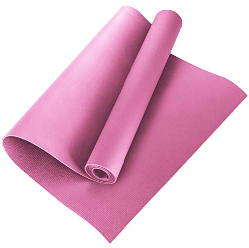 Tapis de yoga antidérapant en EVA de 4 mm d'épaisseur - Pour la maison, la salle de sport, le pilates, la gymnastique - Rose