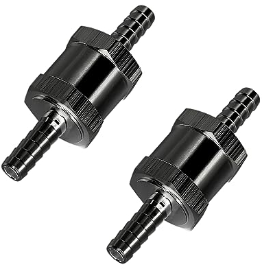 JNNJ 2 Pièces Clapet Anti-Retour Pour Système de Carburant en Aluminium - Compatible Essence Diesel Carburateur à Basse Pression (6mm)
