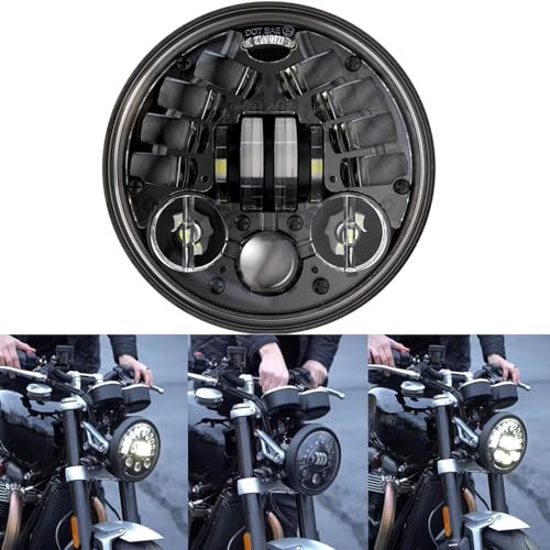 DREAMIZER 5,75 Zoll LED Scheinwerfer E-geprüft mit Blinker Tagfahrlicht Kompatibel mit Harley Dyna Softail Sportster Nightster 48 Iron 883 1200 Wide Glide Low Rider Night Rod Indian Scout Triumph