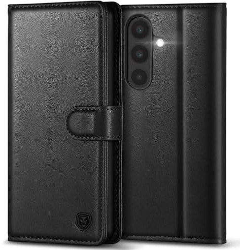 Kuafcase for Samsung A36 5G Case with 4 Card Slots Magnetic Closure Kickstand Shockproof Protective Phone Case for Samsung Galaxy A36 - Black