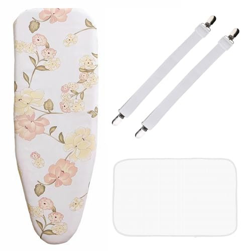 CLKE Housse de table à repasser 120 x 40 cm pour centrale vapeur, avec réflexion de la chaleur et fonction de repassage rapide, équipée de maille et d'élastique, planche à repasser de 38-45 cm x