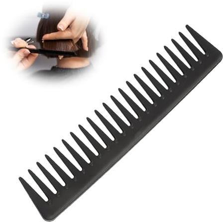 wilcractk Peigne Cheveux avec Dents Larges, Peigne Homme, Résistant et Antistatique peigne Léger et Durable pour Cheveux Secs/Humides/Bouclés pour Coiffure Quotidienne et Voyage (19cm)