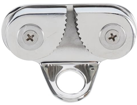 Mikikit 316 Stainless Steel Cam Cleat with Leading Ring for Boats Marine Rope Clamp Fairlead for Dinghy Kayak Sailing Canoe Deck Hardware Corrosion Resistant Rope Holder