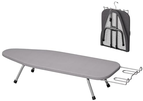 NEWFUN Tabla de Planchar Plegable, Patas de Mesa Plegables para Ahorrar Espacio, Gris,81 * 31 * 16CM
