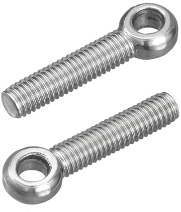 QUARKZMAN 4Pcs M8 x 40mm Pitons à œil levage, 304 Acier inoxydable Boulon à épaulement pivotant pour machines Anneau levage Pitons à œil pour Gate Valves, Building Steel, Argent