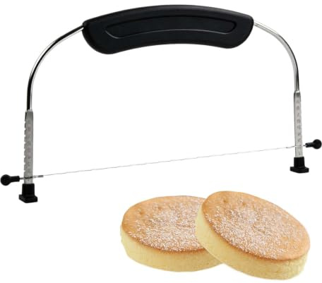 Godneei Cake Cutter, tårtbottenskärare med rostfri ståltråd, kakbas skärare 31 cm, justerbar tårtskärare, höjdjusterbar kakskärare för jämna lager, baktillbehör