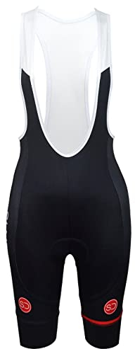 Sundried Womens Padded Bib Shorts Road Bike and Mountain Bike Cycling Clothing (Black, M)