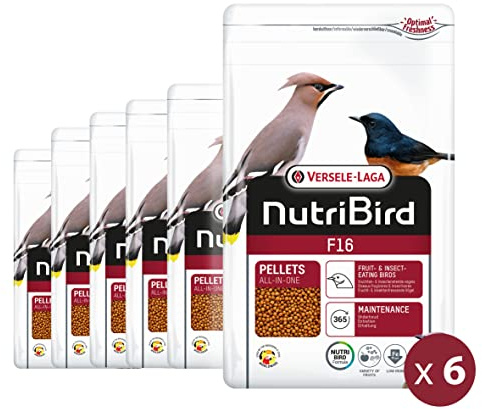 VERSELE-LAGA - NutriBird F16 - Granulés Extrudés - Aliment d'entretien pour Oiseaux Frugi- et Insectivores (6x800g)