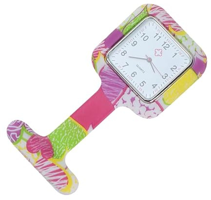 iplusmile Uhren, Schwesternuhr mit Clip Taschenuhr Silikon Bunt Armbanduhr Quarzuhr Ansteckuhr Krankenschwesternuhr Pflege FOB- Uhr für Doktor Pfleger Abschluss