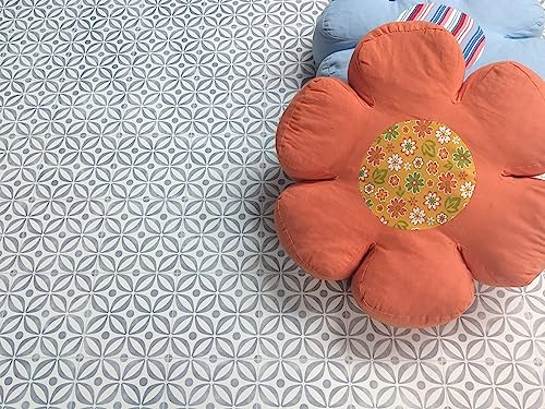 PVC Bodenbelag Vinylboden in floraler Retro Art, Zuschnitt (2m breit / 3m lang)
