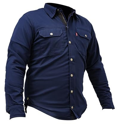 GREAT BIKERS GEAR – Herren-Motorradhemd, komplett verstärkt mit schützendem Aramid-Futter, Motorradbekleidung mit kostenlosen CE-Protektoren