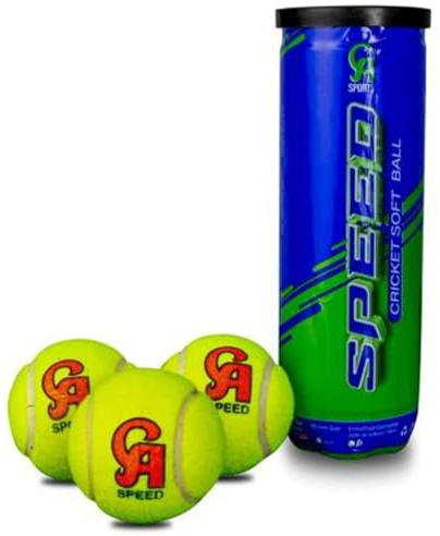 Krisp Sport Cricket Balls Tennis Tape Soft Ball Bat Tournament Training Practice Match Outdoor Indoor (Pack of 3)