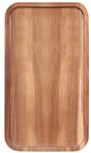 Rectangular Wooden Platters Long Charcuterie Boards Decorations Serving Trays Platter for Cookie, Snack, Appetizer, Dessert, Party, Food Dish Rectangle Acacia Wood Kitchen Platter Plates Cheese Board
