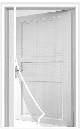 Magnetic Fly Screen Door Insect Protection 185x230cm Magnetic Fly Curtain Fly Screen Window Roller Blind Easy Adhesive Installation for Balcony Door Patio Door White