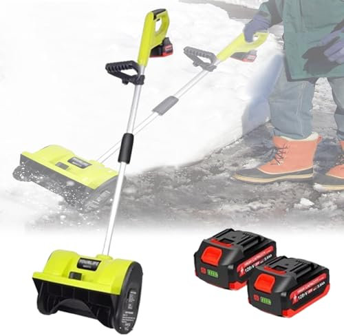 FKONGD Pala da Neve elettrica da 12 Pollici, direzione Regolabile da 1200 W con Maniglia, Piccolo spazzaneve a Spinta Manuale, per sgombero vialetto, Patio, Parco Giochi, Fattoria