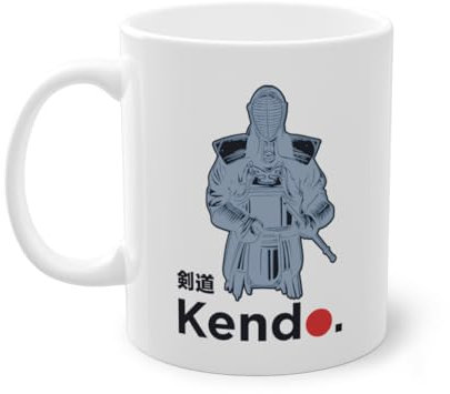 Kenjutsu Samurai kaffekopp | Kata Shinai Kendo kopp vit (02027B)