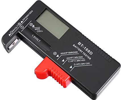 SWOOMEY Tester Digitale Per Batterie Bt-168d Aa Aaa Tipo d 9v 1,5v Voltmetro Integrato, Controllo Rapido Stato Carica Per Uso Domestico e Tecnico
