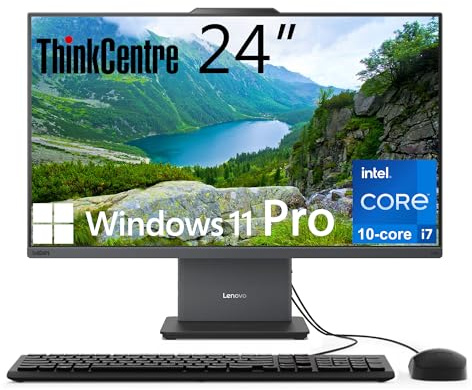 Lenovo ThinkCentre All-in-One Desktop Computer, 24 FHD IPS Display, 10-core Intel Core i7-13620H Processor, 64GB DDR5, 1TB SSD, Wi-Fi 6, HDMI in&Out, USB-C, Wired KB&Mouse, Windows 11 Pro