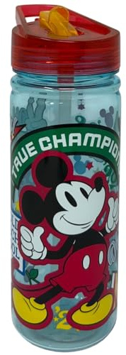 CARTOON Disney Ecozen Tritan vattenflaska med hopfällbar drickpip för barn, 580 ml BPA-fri