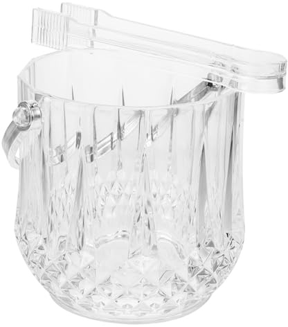 Holibanna Secchiello e Pinza per Ghiaccio Trasparente Portatile Secchiello Ice Bucket Capiente con Design Liscio e Manico Stabile per Raffreddamento Bevande e Feste