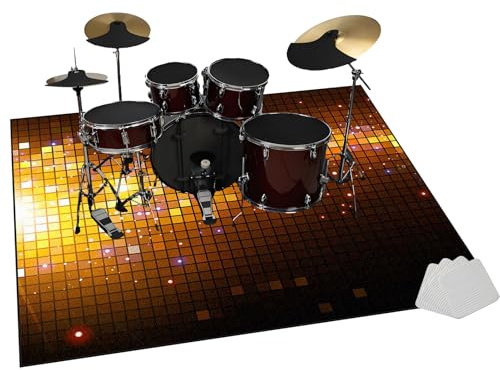 ZAJENKUB Elektronisk trummatta, akustisk batterimatta, ljudisolerande trumma, trummor och slagverksmatta för trummor med stora lådor musikinstrument 120 x 100 cm