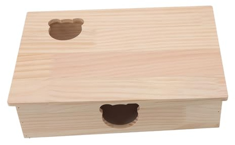 Fafeims Maison pour Hamster avec Toit Mobile, 6 Chambres pour Animaux de Compagnie, Cabane, Maison en Rondins, pour Cacher et Explorer, Accessoires de Cage pour Hamster Nain, Gerbille,