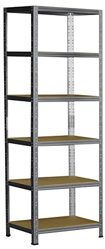 Shelf Creations BASIC Schwerlastregal 180x45x30cm verzinkt 6 Böden Steckregal Kellerregal Lagerregal Werkstattregal Archivregal Haushaltsregal Ordnerregal Metallregal Garagenregal Fachbodenregal