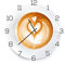 levandeo Wanduhr aus Glas 30x30cm Uhr als Glasbild Küche Cappuchino Kaffee Coffee Deko