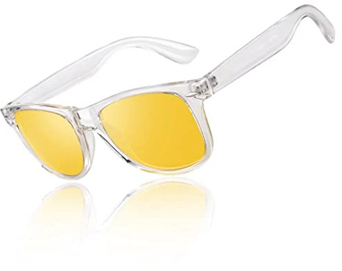LINVO Occhiali da Sole Polarizzati per la Visione Notturna per Uomini Donne Anti Abbagliamento Occhiali da Guida Stile Retrò