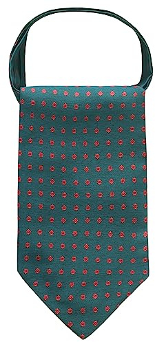 WANYING Hombres Retro Ascot Corbatas Jacquard Tejido Bufanda de Corbatas Clásico Retro Chic para Caballero - B08 Patrón floral verde oscuro