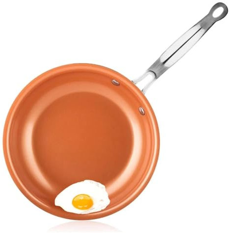 LWQSDL Antihaftbeschichtete Bratpfanne 20/24/28cm Titan-Keramik-beschichtete Bratpfanne Kupfer rundes Kochgeschirr-Set für Eiertöpfe