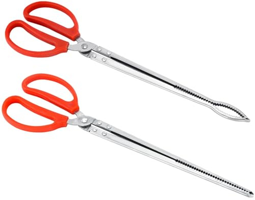 Derwrtup 2 Snake Feeding Tongs - 15 Inch Reptile Feeding Tongs - Long Large Tweezer - Ball Pythons Tank Accessories | For Terrarium Reptile Vivarium Corn Ball Pythons Axolotl Bearded Dragon Supplies