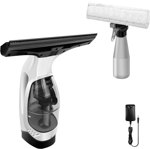 Cordless Window Vac, Handheld Dry & Clean Window Vacuum Cleaner, Battery-Powered Electric Window Cleaner, Drip & Streak Free Glass Cleaning, 30 Minute Runtime, 150 ml Water Tank, Lightweight