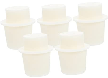 BELLIFFY 5st Stöpsel Für Erlenmeyerkolben Dekorativer Stopper Vakuumverschluss Für Wein Stopfen Für Flasche Dekorativer Weinverschluss Reagenzglasstopfen Vakuumstopfen Kork Weiß Kieselgel