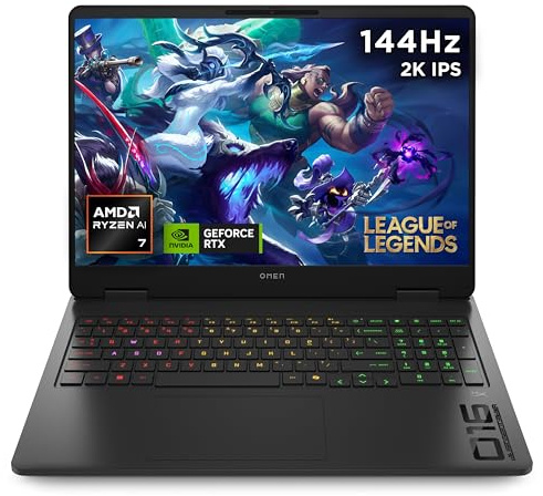 HP OMEN 16 Gaming Laptop | AMD Ryzen AI 7 350 Processor | 16GB RAM | 1TB SSD | NVIDIA GeForce RTX 5050 | 144 Hz 2K IPS Anti-glare Display | Windows 11 Home | AMD FreeSync | Fast Charge | 16-ap0000sa
