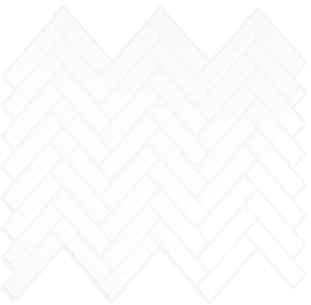 VEELIKE Azulejos Adhesivos Espiga Blanco 3D Baldosas Adhesivas Pared Cocina Pared Trasera 6 Piezas Vinilos Baño Azulejos Espiga Pegatinas de Baldosas Chimenea Lavandería Lavable 30.5 cm × 30.5cm