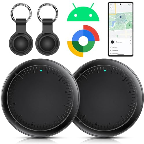 Android Smart Tracker, 2 Pack Air Tracker Buscador de Objetos Bluetooth Funciona con Buscar Google,Smart Tracker Localizador Bluetooth, Rastreador para Llaves, Cartera, Equipaje