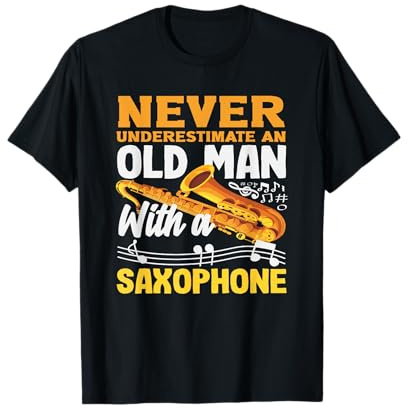 Old Man Grandpa Saxophone Saxophonist T-Shirt