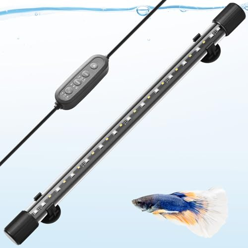 PYPABL Rampe LED Aquarium 48cm, Éclairage RGBW Spectre Complet IP68 Étanche, Minuterie & Régulation de Luminosité, Ajustement de Couleur 24/7